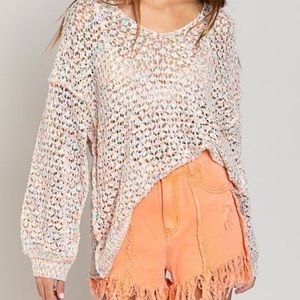 BRAND NEW POL RAINBOW SPRINKLES LONG BALLOON SLEEVE SWEATER IN SIZE SMALL